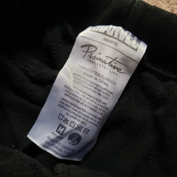 Primitive X Wolverine Exoskeleton Size Medium Mens Black Marvel Sweatpants - Picture 3 of 11